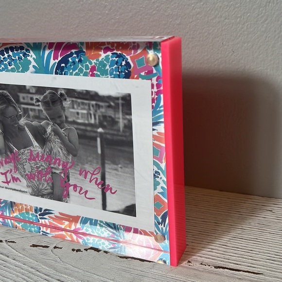 Lily Pulitzer Pineapple Print Picture Frame plastic 4x6 acrylic slide - Picture 2 of 9